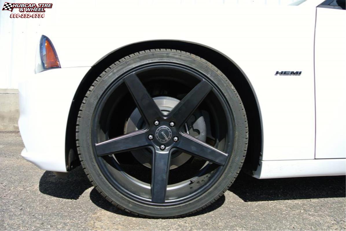 vehicle gallery/dodge charger xd series km685 district  Satin Black wheels and rims