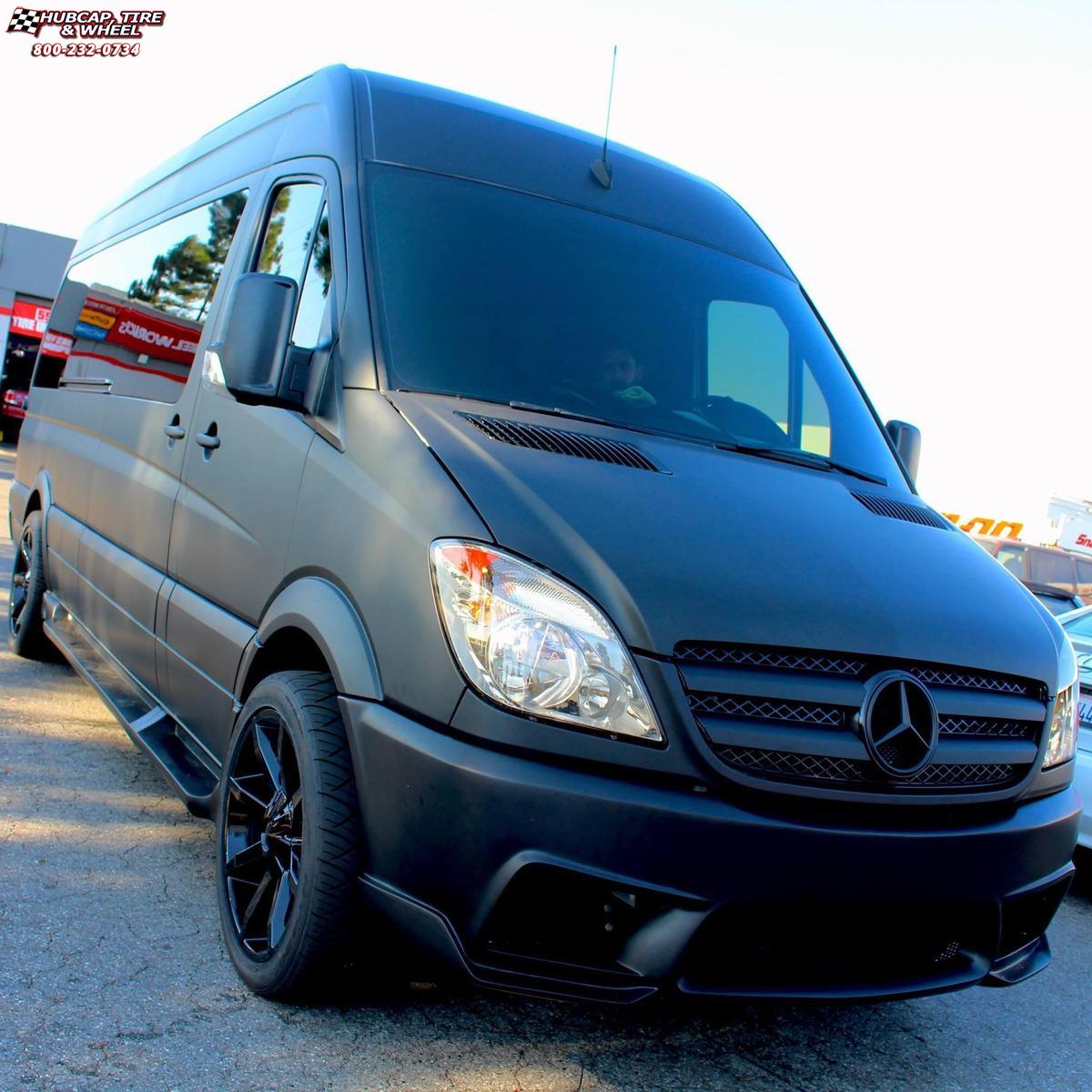 vehicle gallery/2014 mercedes benz sprinter 3500 xd series km651 slide  Gloss Black wheels and rims