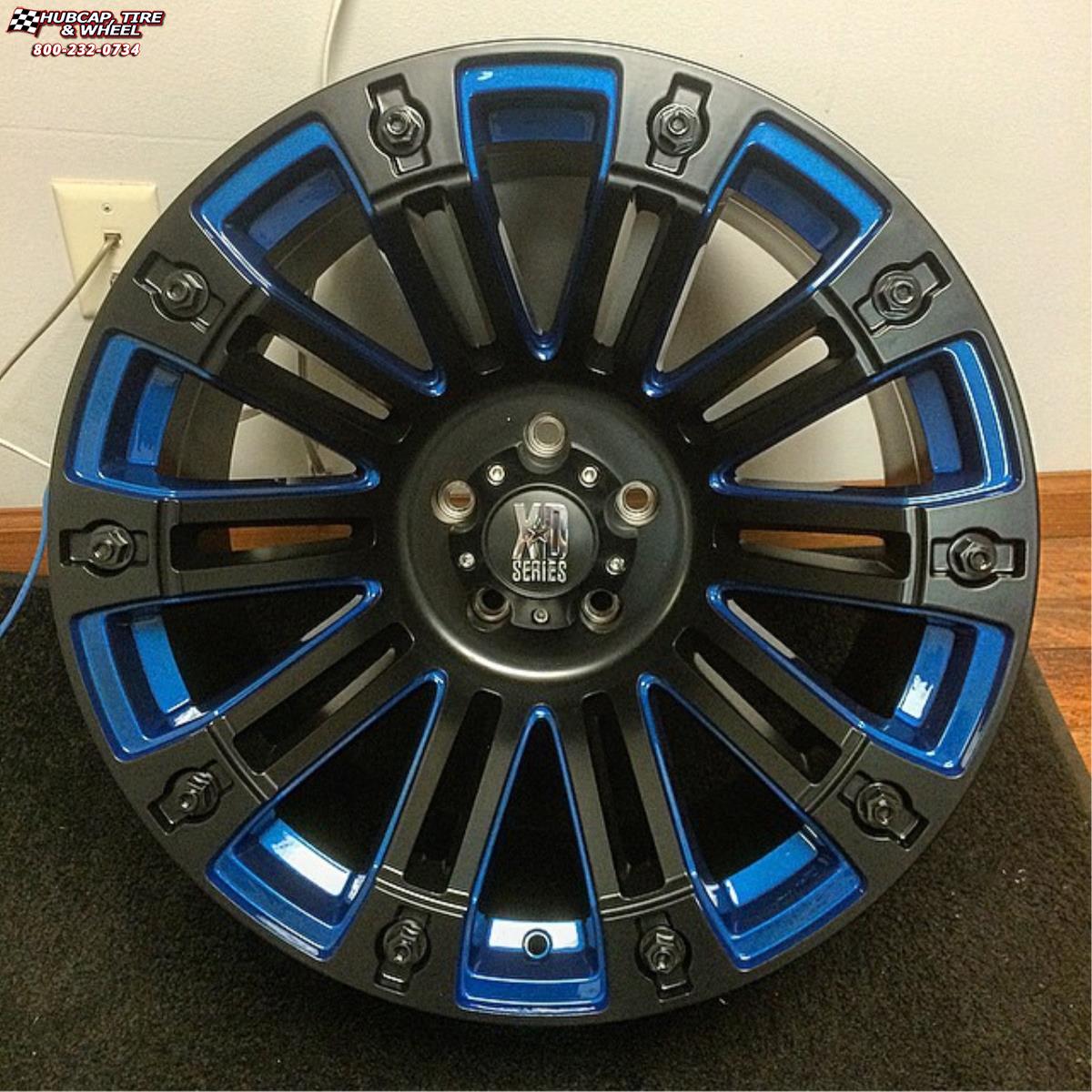 vehicle gallery/jeep wrangler xd series xd810 brigade  Gloss Black Blue wheels and rims