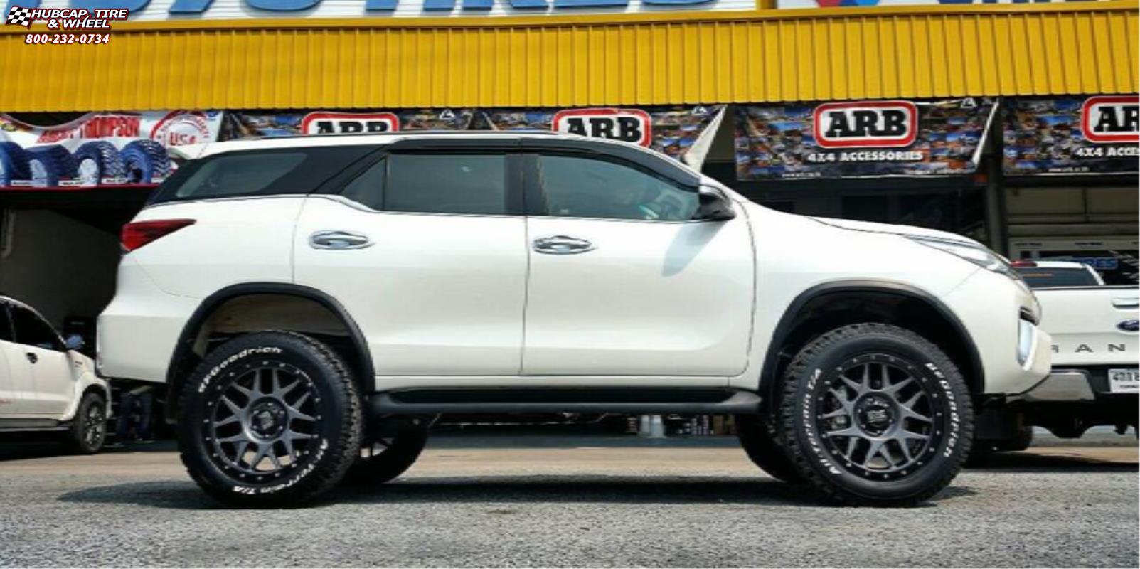 vehicle gallery/toyota fortuner xd series xd127 bully x  Matte Gray and Black Ring wheels and rims