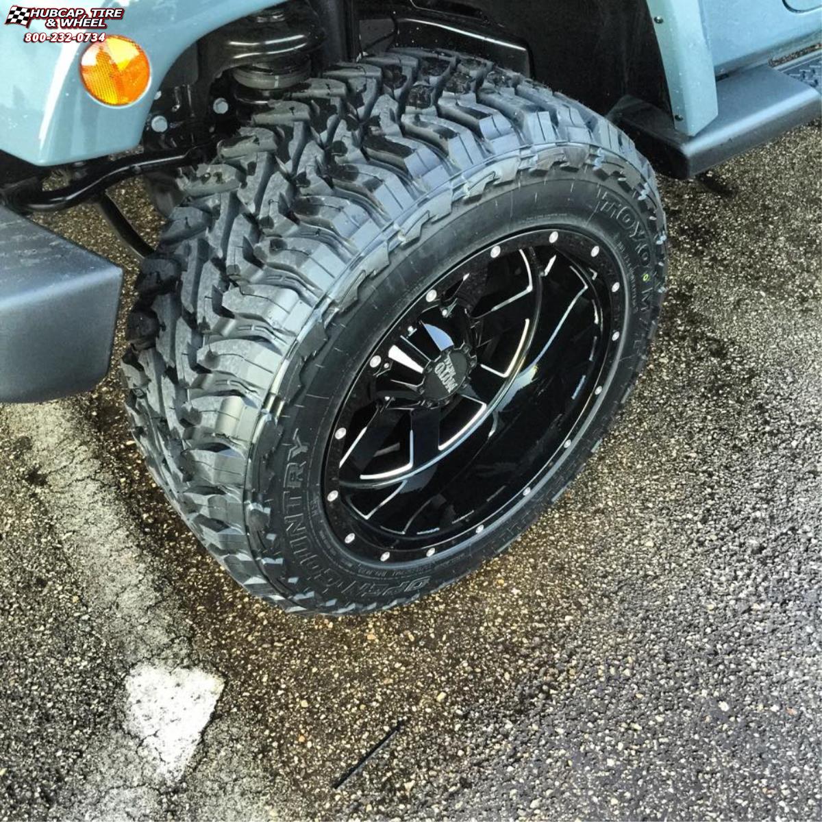 vehicle gallery/jeep wrangler moto metal mo962  Gloss Black & Milled wheels and rims