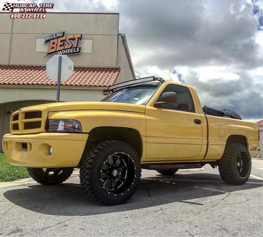 vehicle gallery/ram 1500 moto metal mo962  Gloss Black & Milled wheels and rims