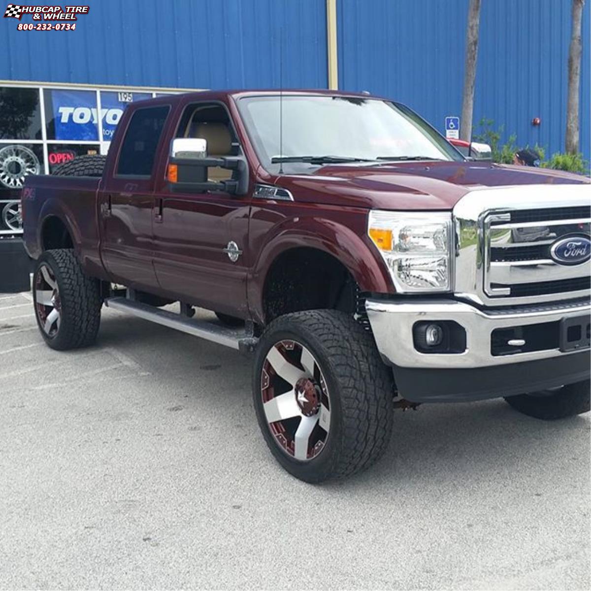vehicle gallery/ford f 250 xd series xd775 rockstar x  Matte Black Machined wheels and rims