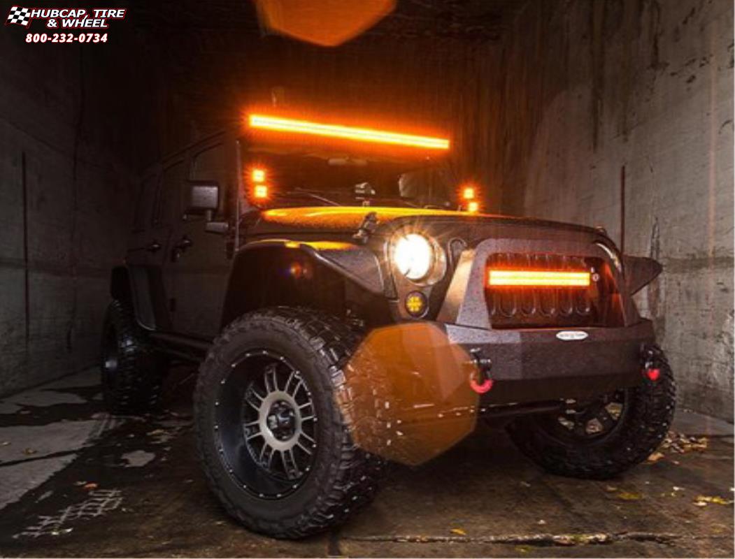 vehicle gallery/jeep wrangler xd series xd809 riot x  Matte Black Machined wheels and rims