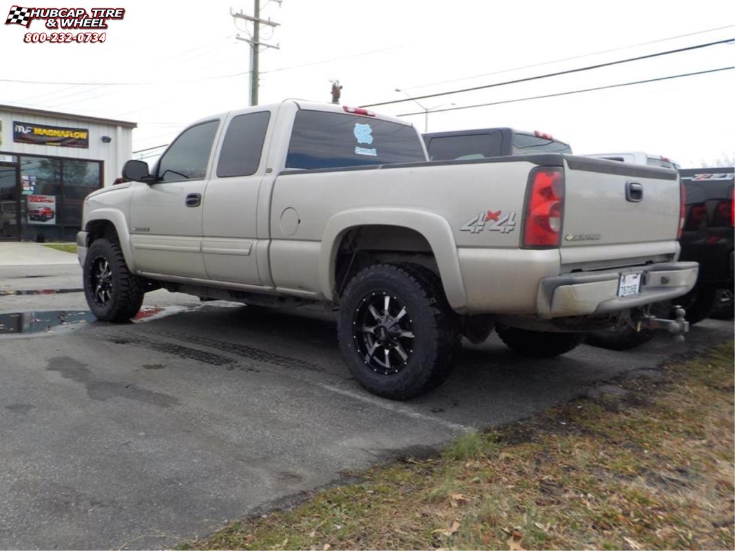 vehicle gallery/chevrolet silverado 2500 hd moto metal mo970  Gloss Black Machined Face wheels and rims
