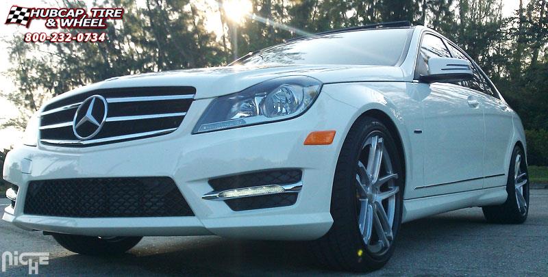 vehicle gallery/mercedes benz c class niche monaco Brushed Face | Gloss Black Windows | Chrome Lip wheels and rims