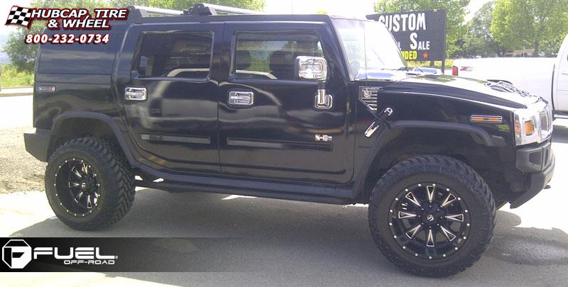 vehicle gallery/hummer h2 fuel throttle d513 20X12  Matte Black & Milled wheels and rims