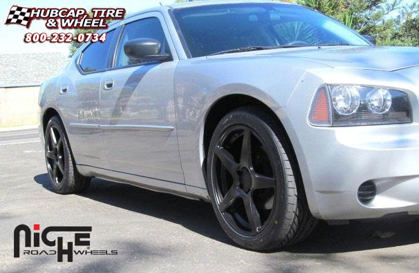 vehicle gallery/dodge charger niche gt 5 m133  Satin Black wheels and rims