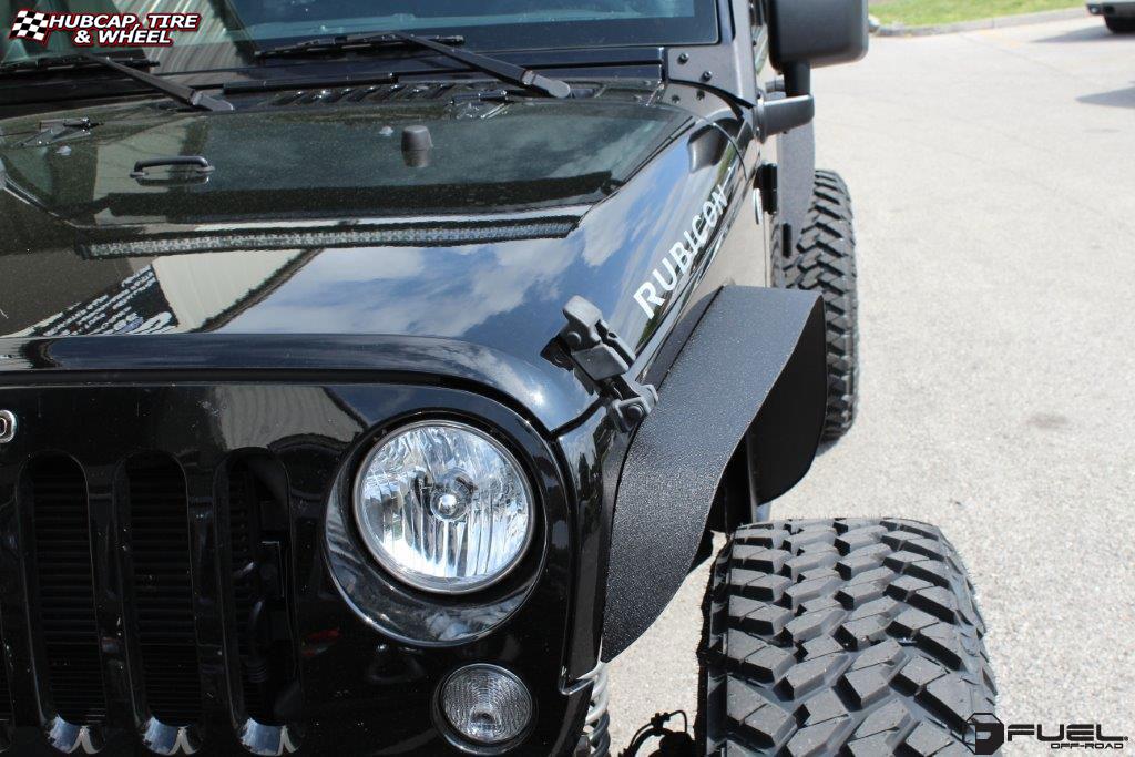 vehicle gallery/jeep wrangler fuel full blown d554 20X12  Gloss Black Milled wheels and rims