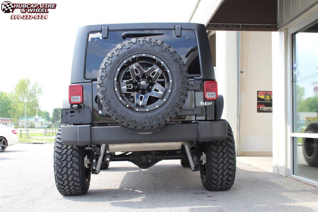 vehicle gallery/jeep wrangler fuel full blown d554 20X12  Gloss Black Milled wheels and rims