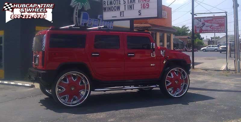 vehicle gallery/hummer h2 dub bandito s136  Chrome wheels and rims