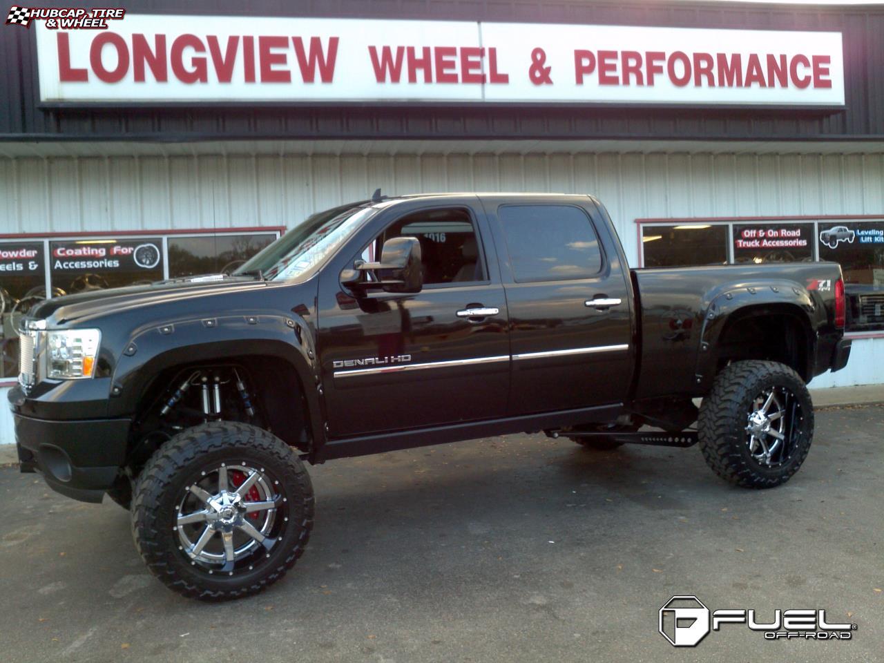 vehicle gallery/gmc denali fuel maverick d260 22X12  Chrome with Gloss Black Lip wheels and rims