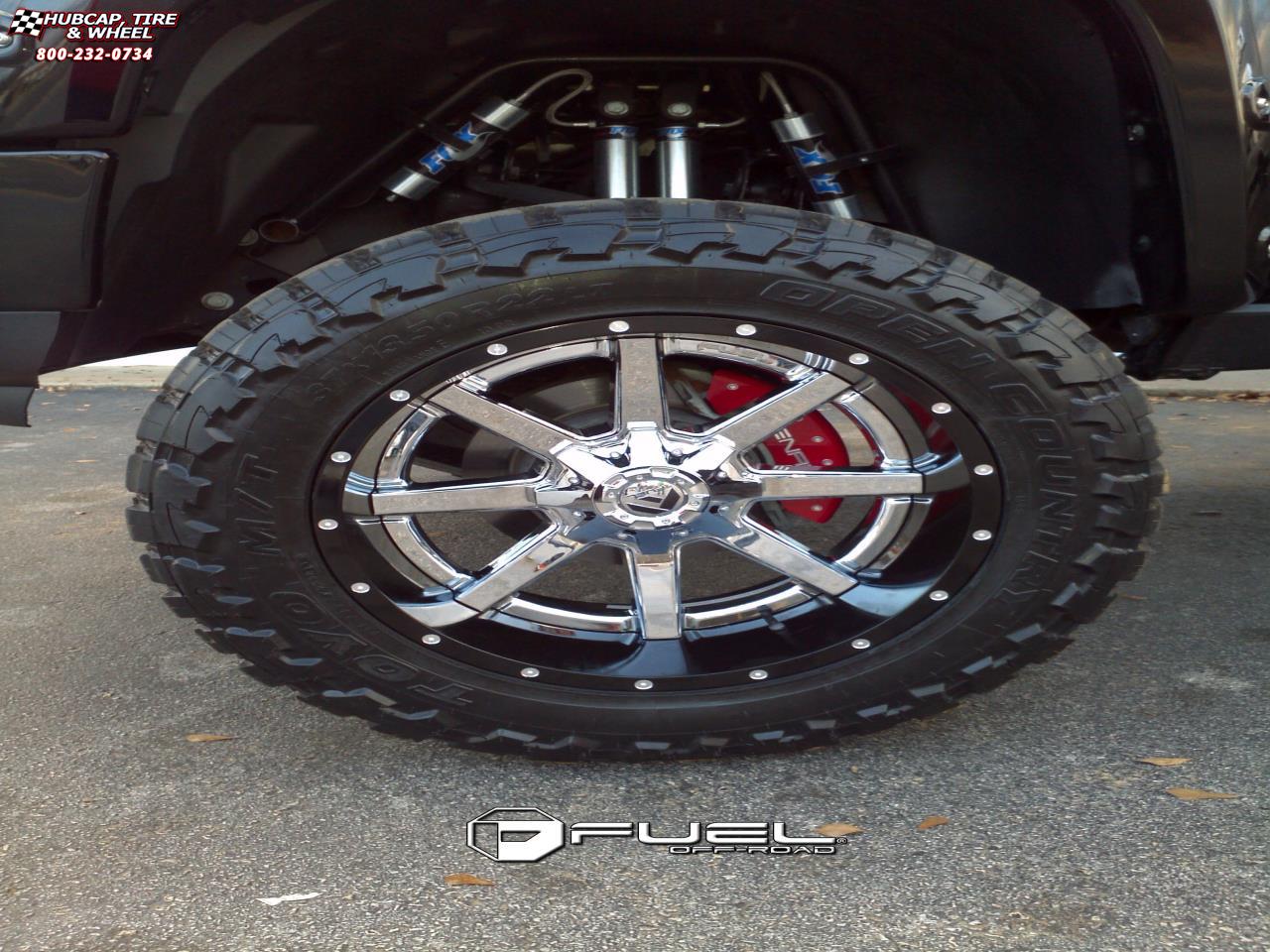 vehicle gallery/gmc denali fuel maverick d260 22X12  Chrome with Gloss Black Lip wheels and rims