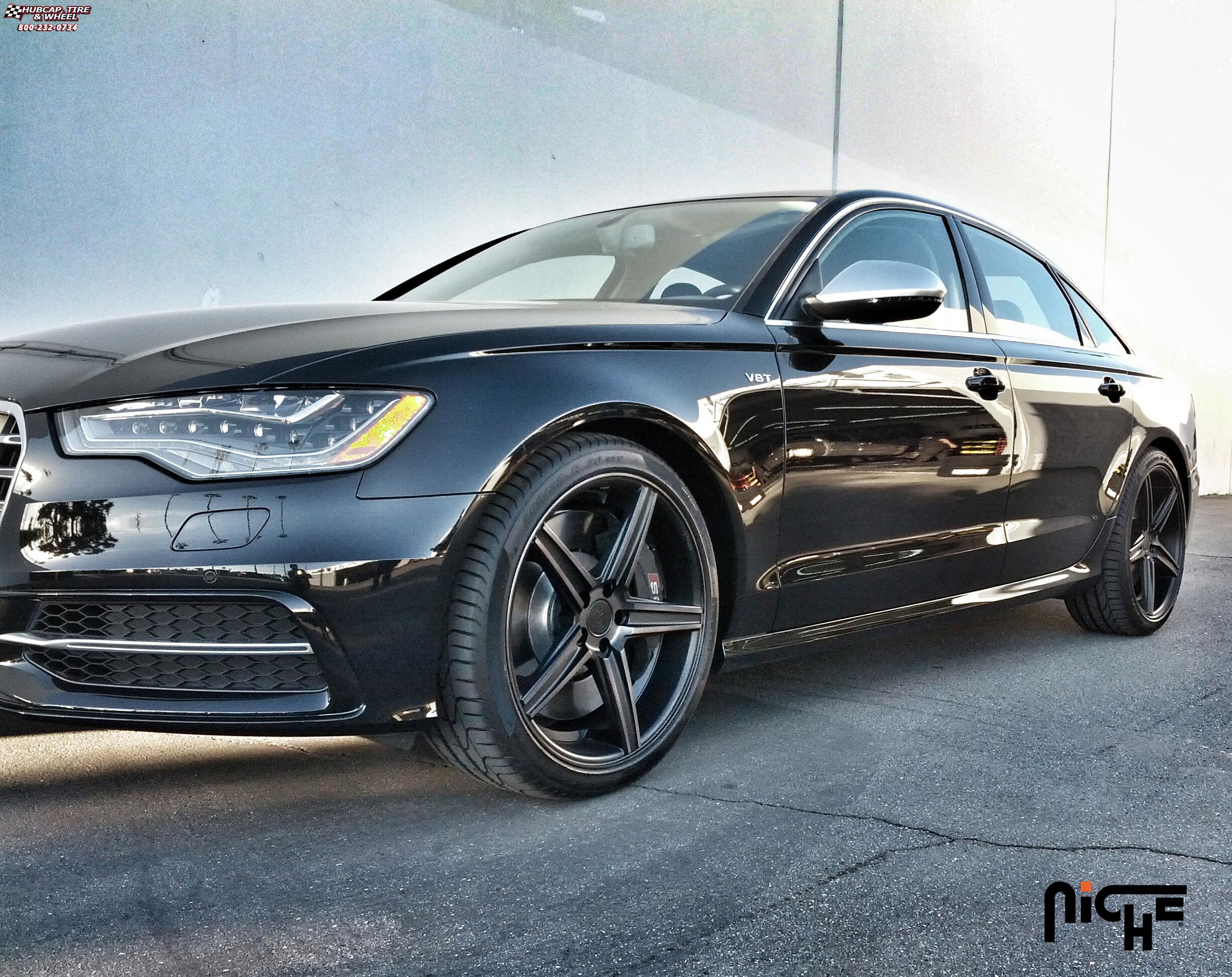 vehicle gallery/audi s6 niche apex m126 20x85  Black & Machined with Dark Tint wheels and rims