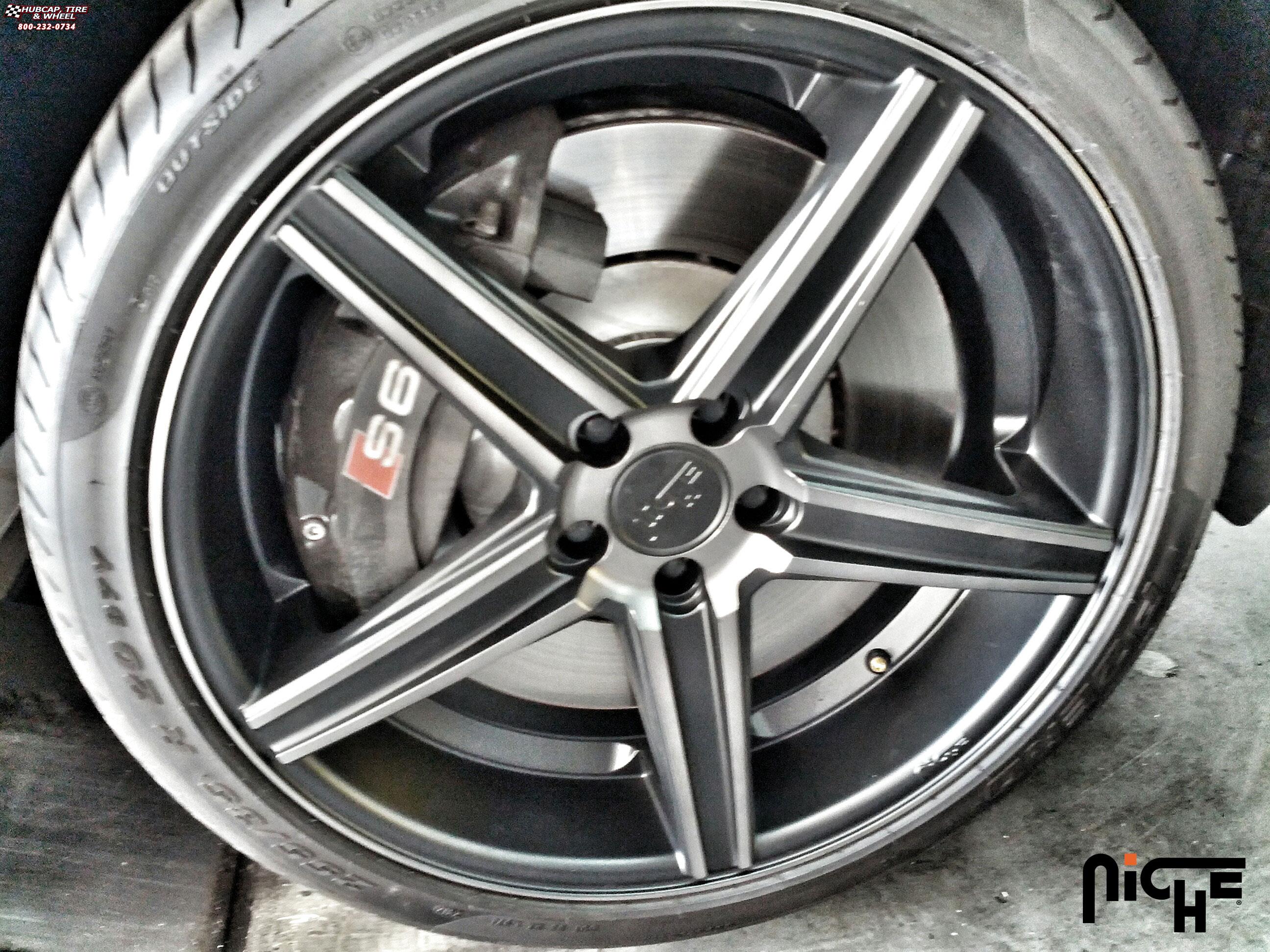 vehicle gallery/audi s6 niche apex m126 20x85  Black & Machined with Dark Tint wheels and rims