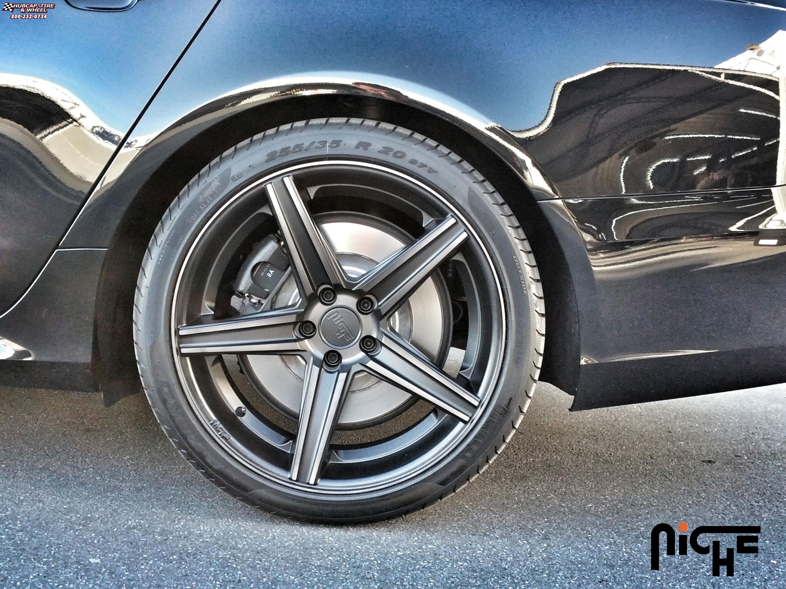 vehicle gallery/audi s6 niche apex m126 20x85  Black & Machined with Dark Tint wheels and rims