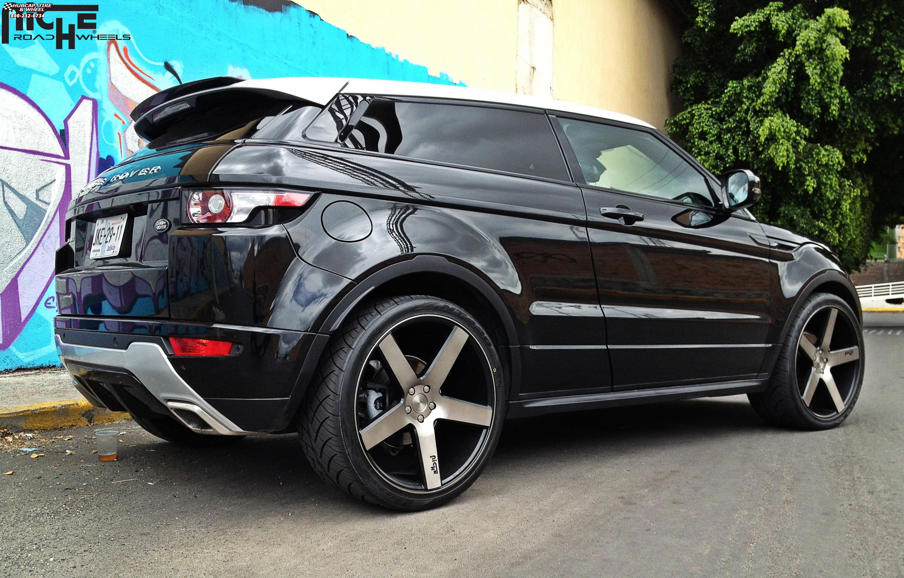 vehicle gallery/land rover evoque niche milan m134 suv 22x10  Black & Machined with Dark Tint wheels and rims