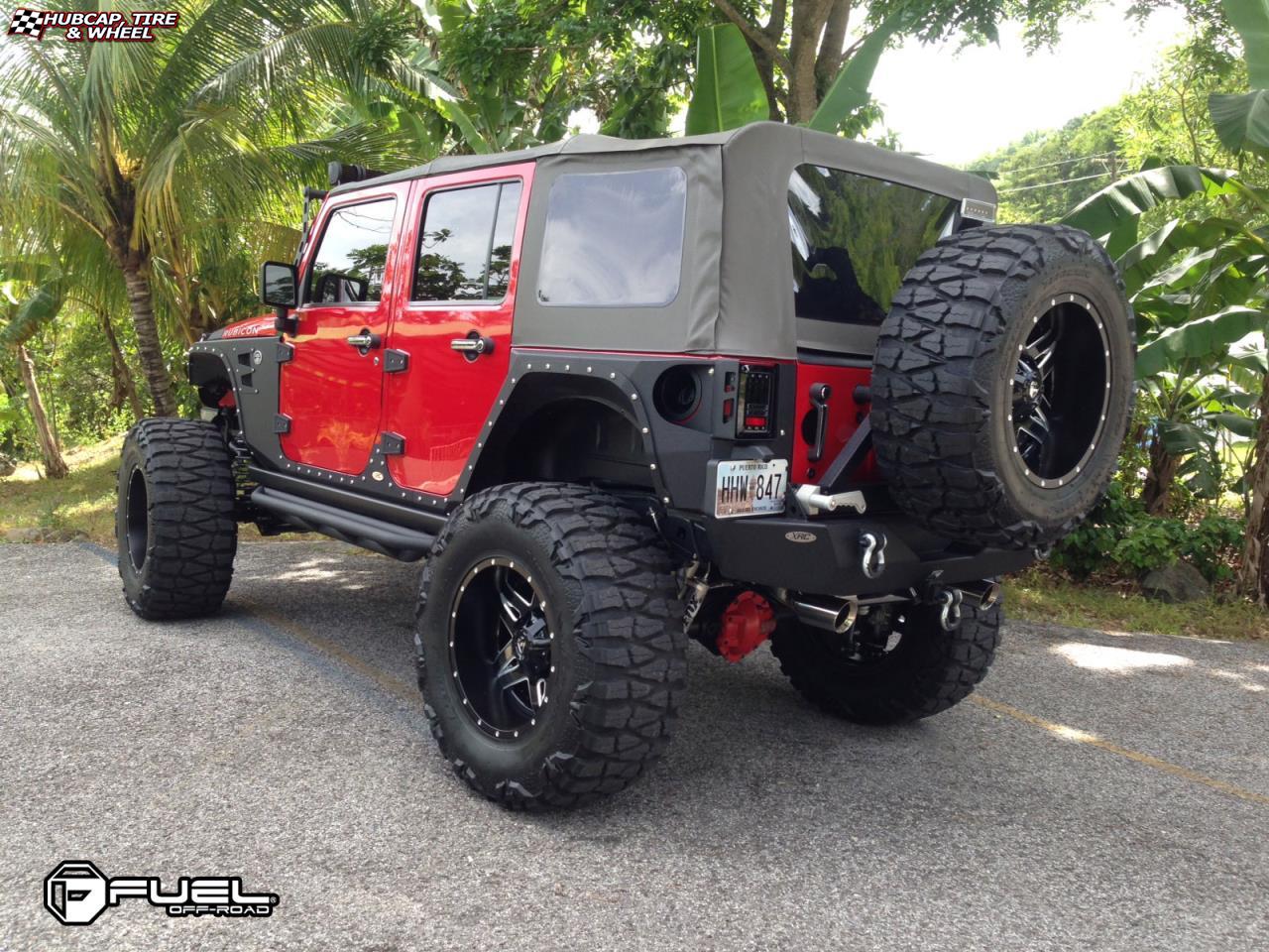 vehicle gallery/jeep wrangler fuel full blown d254 0X0  Gloss Black & Milled wheels and rims