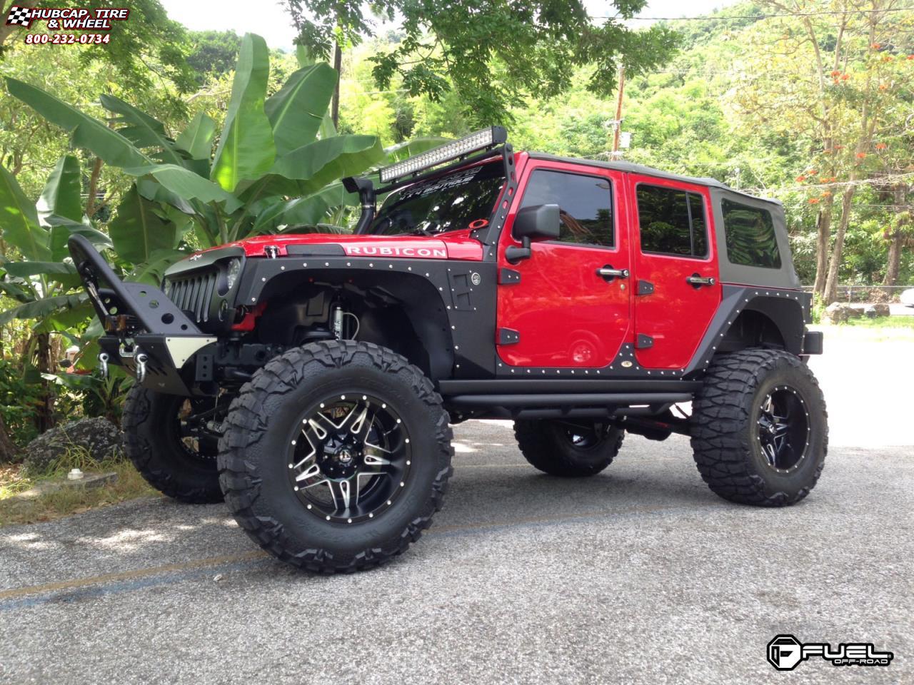 vehicle gallery/jeep wrangler fuel full blown d254 0X0  Gloss Black & Milled wheels and rims