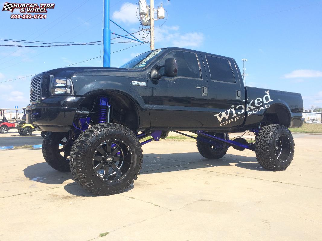 vehicle gallery/2006 ford f 250 moto metal mo962 22X14  Gloss Black & Milled wheels and rims