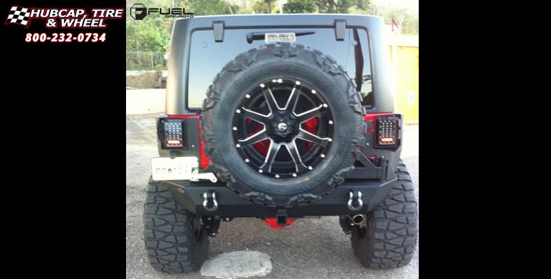 vehicle gallery/jeep wrangler fuel maverick d262 20X12  Black & Milled wheels and rims