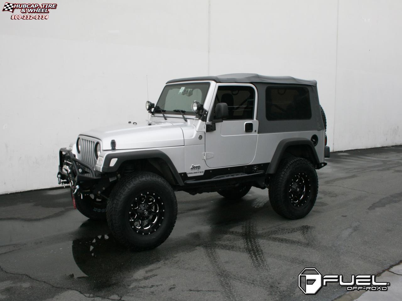 vehicle gallery/jeep wrangler fuel boost d534 17X9  Matte Black & Milled wheels and rims
