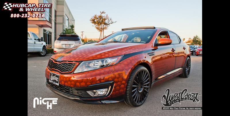 vehicle gallery/kia optima niche stance  Matte Black wheels and rims