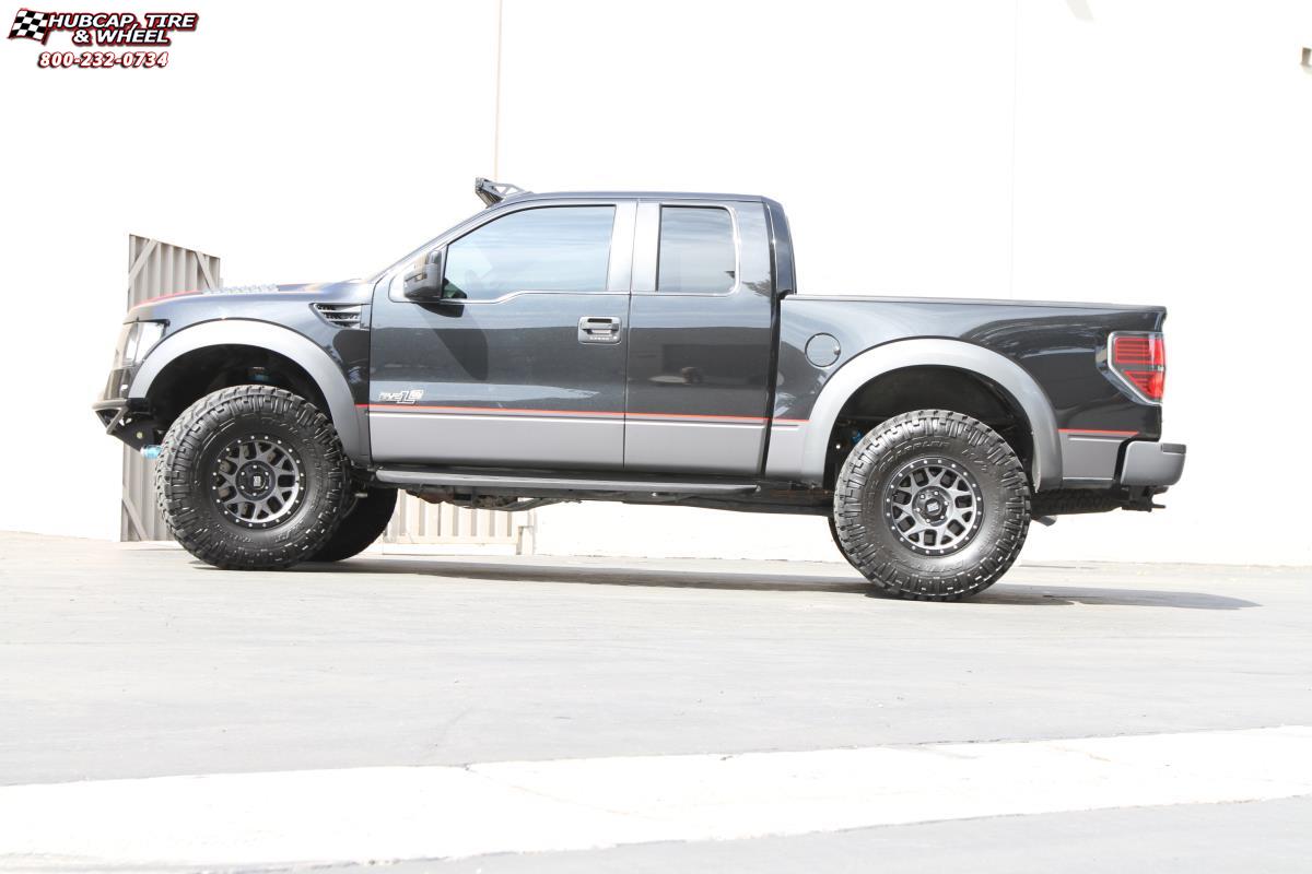 vehicle gallery/ford f 150 raptor xd series xd127 bully x  Matte Gray and Black Ring wheels and rims