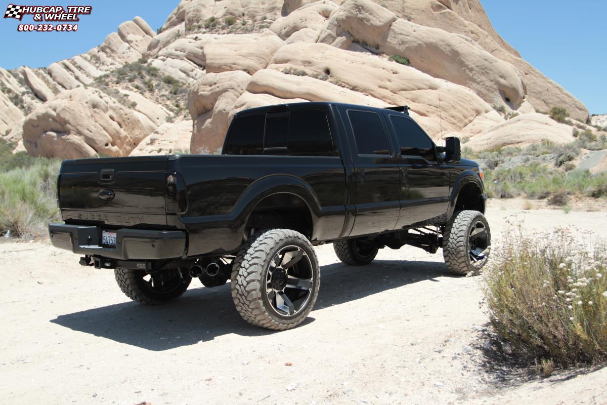 vehicle gallery/ford f 250 xd series xd811 rockstar 2  Black Machined Black Inserts wheels and rims