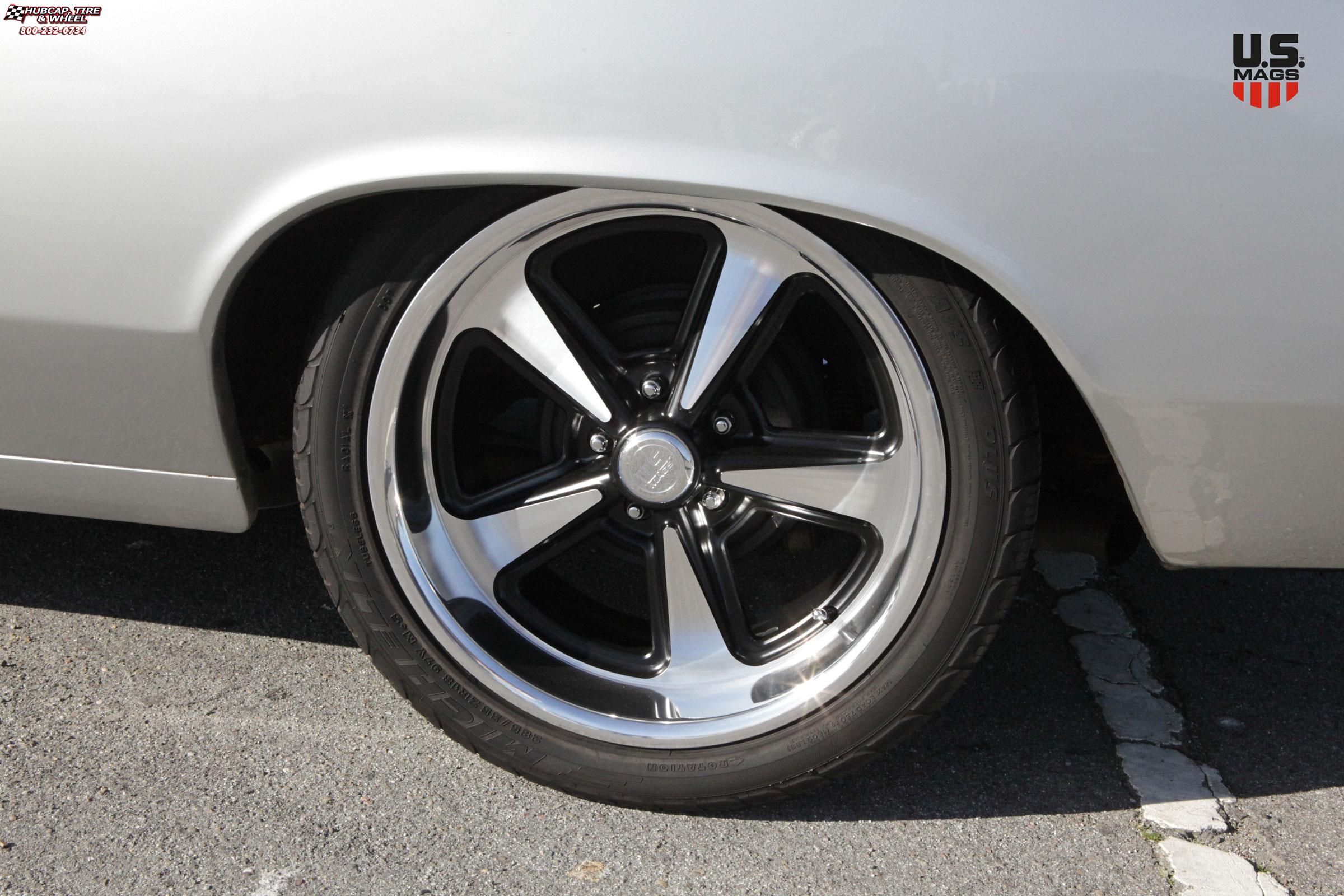 vehicle gallery/chevrolet chevelle us mags bandit u109 0X0  Black & Machined, Diamond Cut Lip wheels and rims