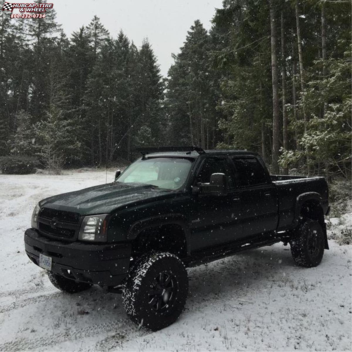 vehicle gallery/chevrolet silverado 1500 moto metal mo962  Satin Black & Milled wheels and rims