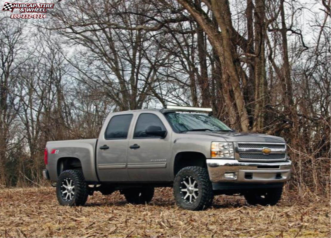 vehicle gallery/chevrolet silverado 1500 xd series xd798 addict  Matte Black Machined wheels and rims
