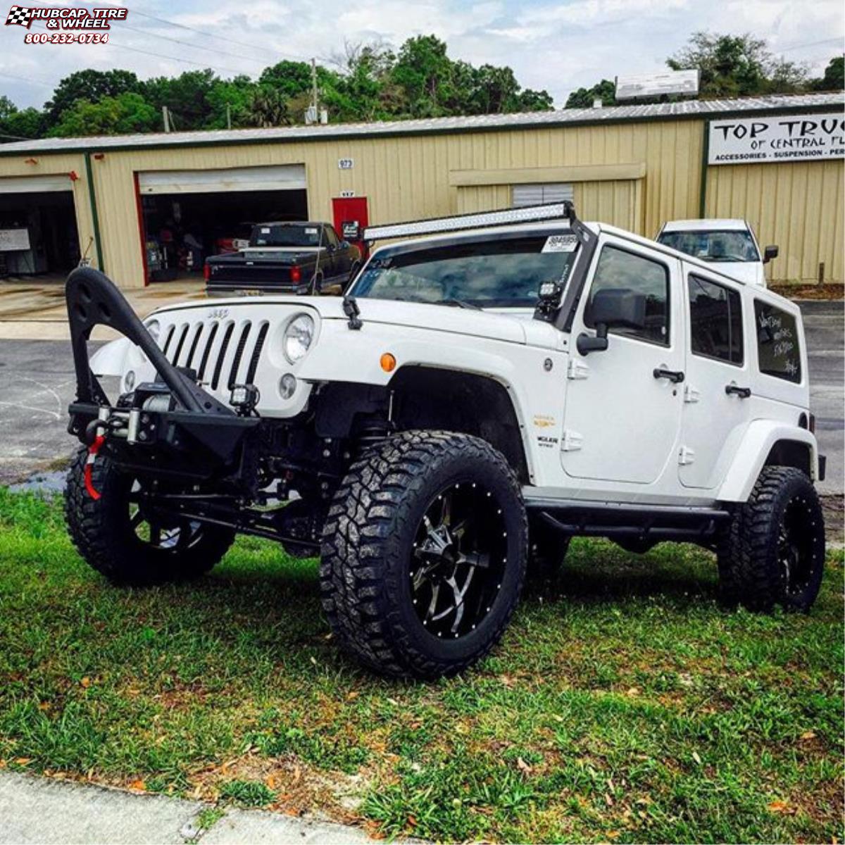 vehicle gallery/jeep wrangler moto metal mo970  Gloss Black Machined Face wheels and rims