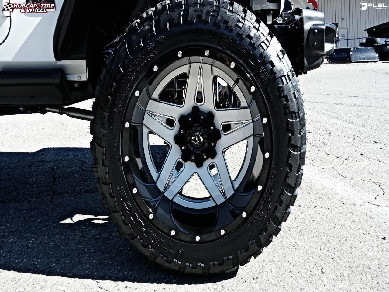 vehicle gallery/jeep wrangler fuel full blown d255 22X14  Gloss White & Milled with a Gloss Lip wheels and rims
