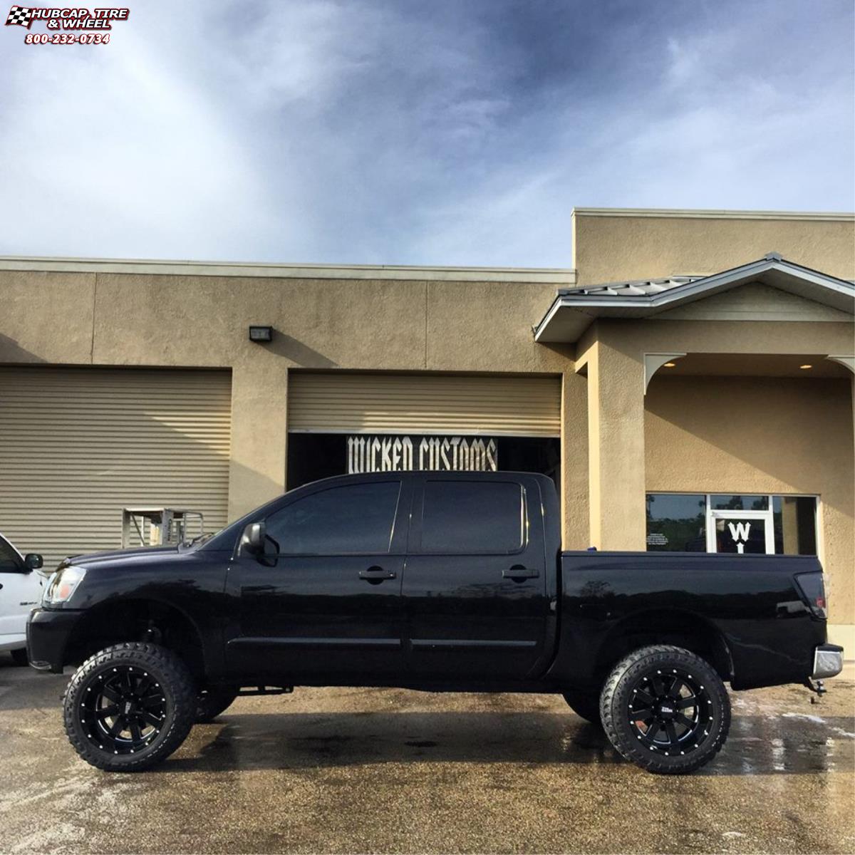 vehicle gallery/nissan moto metal mo962  Gloss Black & Milled wheels and rims