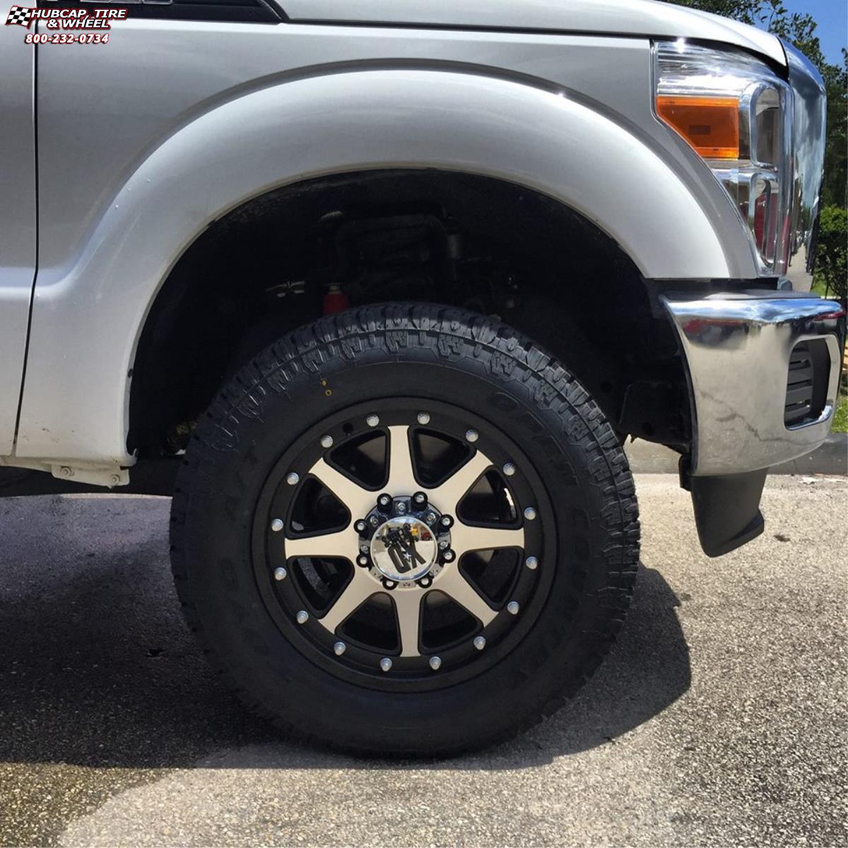 vehicle gallery/ford f 150 xd series xd798 addict  Matte Black Machined wheels and rims