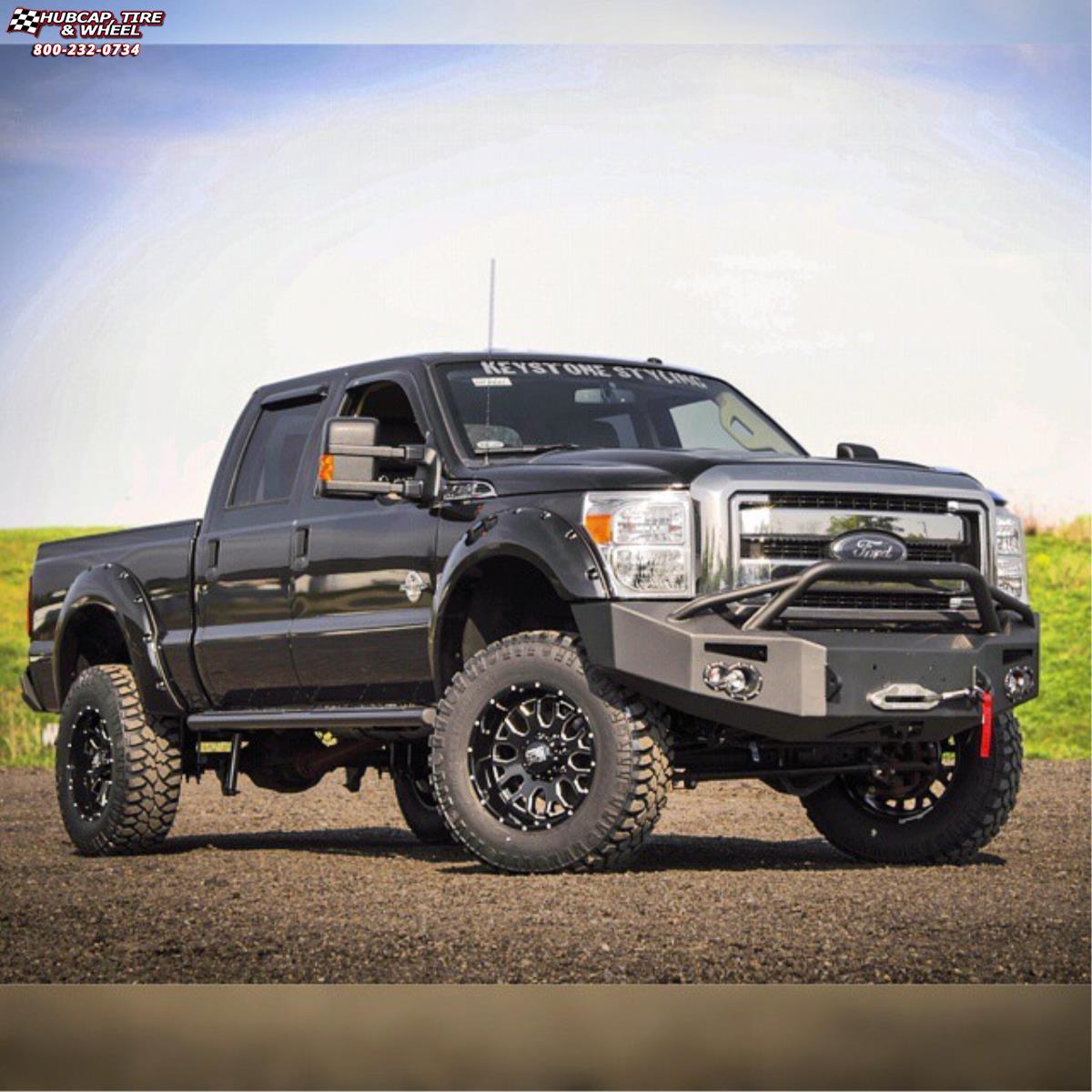 vehicle gallery/ford f 250 xd series xd808 menace x  Gloss Black Milled wheels and rims