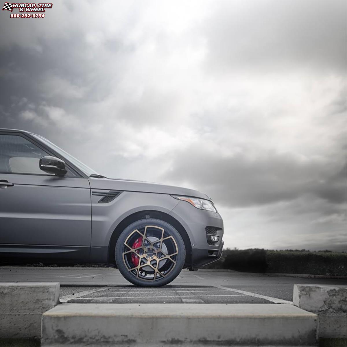 vehicle gallery/land rover range rover xd series km695 crosshair  Black Tinted Machined wheels and rims