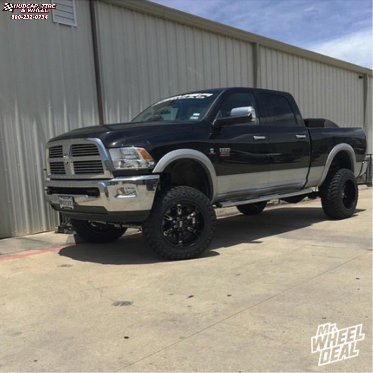 vehicle gallery/2012 ram 2500 moto metal mo969 20x12  Satin Black Silver Accents wheels and rims
