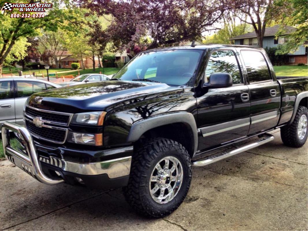 vehicle gallery/chevrolet silverado 1500 xd series xd809 riot x  Chrome wheels and rims