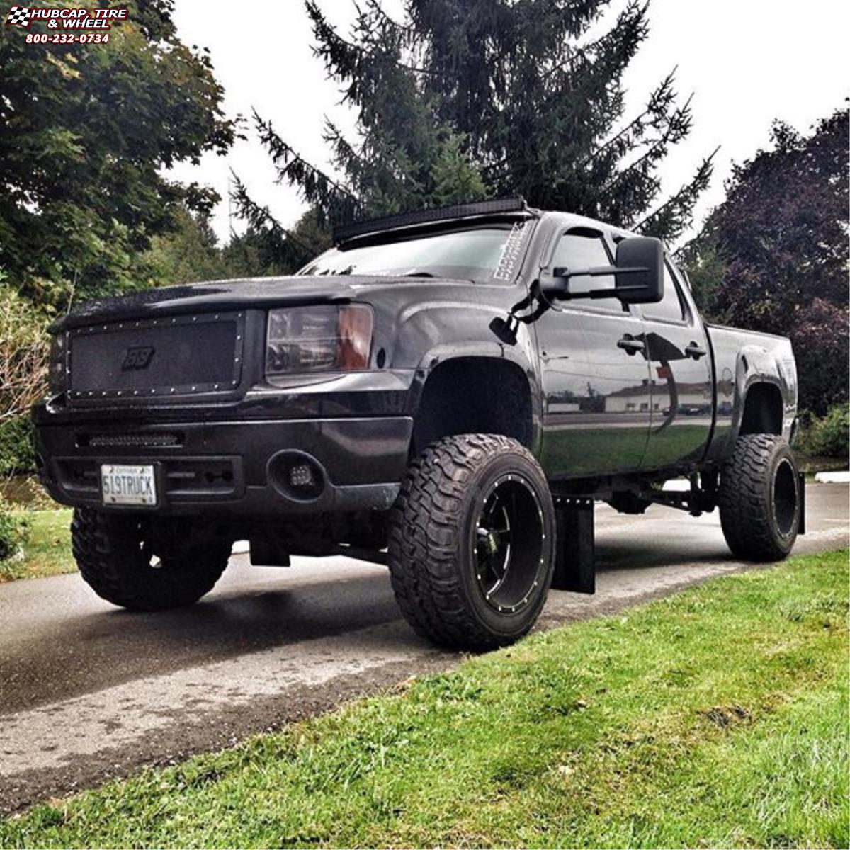 vehicle gallery/chevrolet silverado 1500 moto metal mo962  Gloss Black & Milled wheels and rims