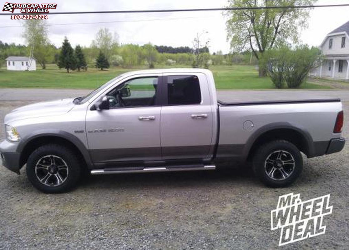 vehicle gallery/2010 dodge ram 1500 xd series xd801 crank  Matte Black Machined wheels and rims