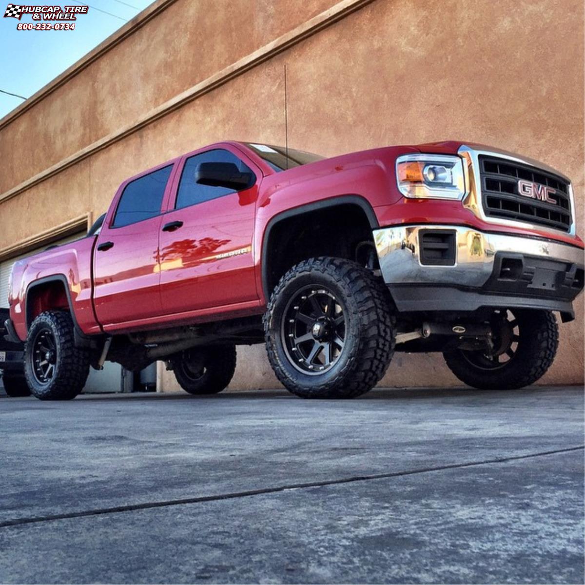 vehicle gallery/gmc sierra 1500 xd series xd798 addict  Matte Black wheels and rims