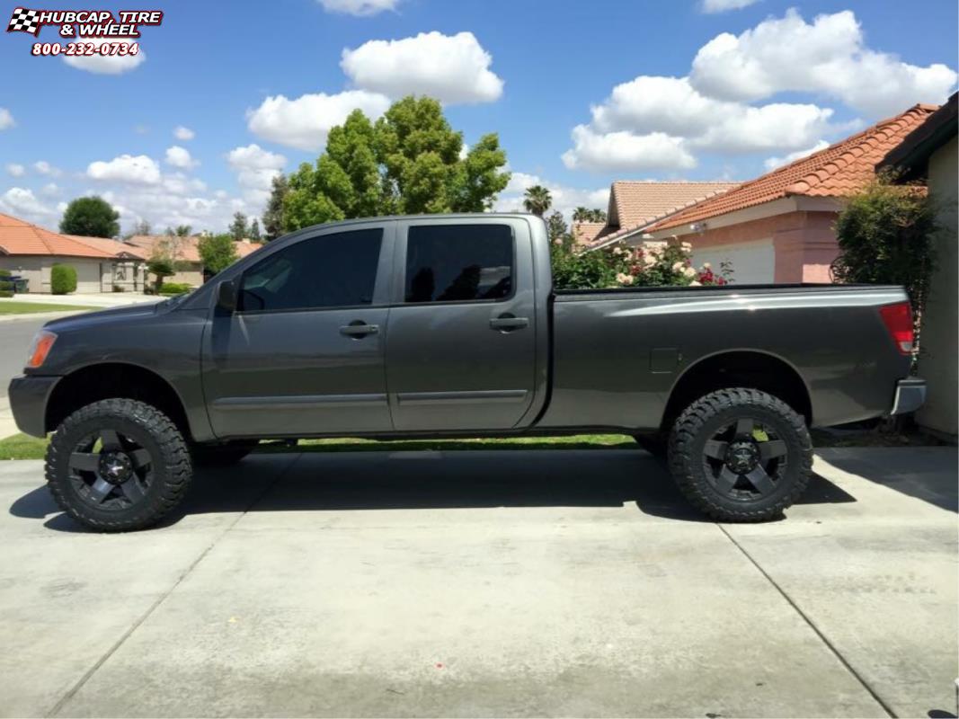 vehicle gallery/2008 nissan titan xd series xd775 rockstar 20x10  Matte Black wheels and rims