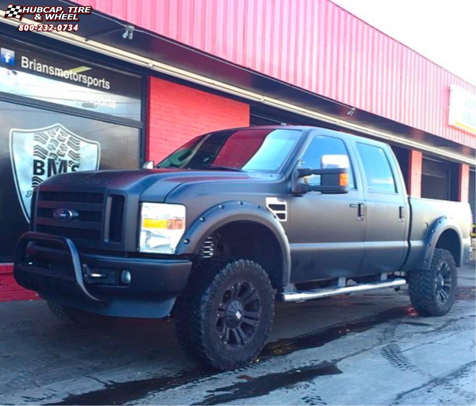 vehicle gallery/ford f 250 xd series xd778 monster x  Matte Black wheels and rims