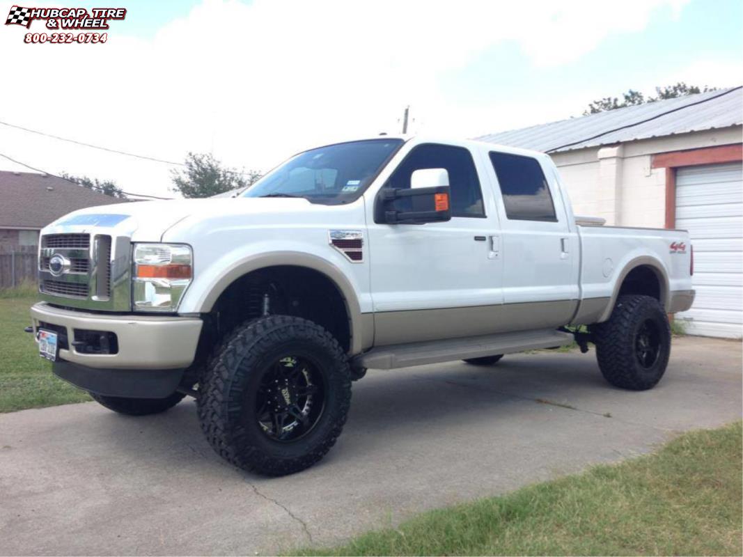 vehicle gallery/ford f250 moto metal mo961  Satin Black Silver Insert wheels and rims