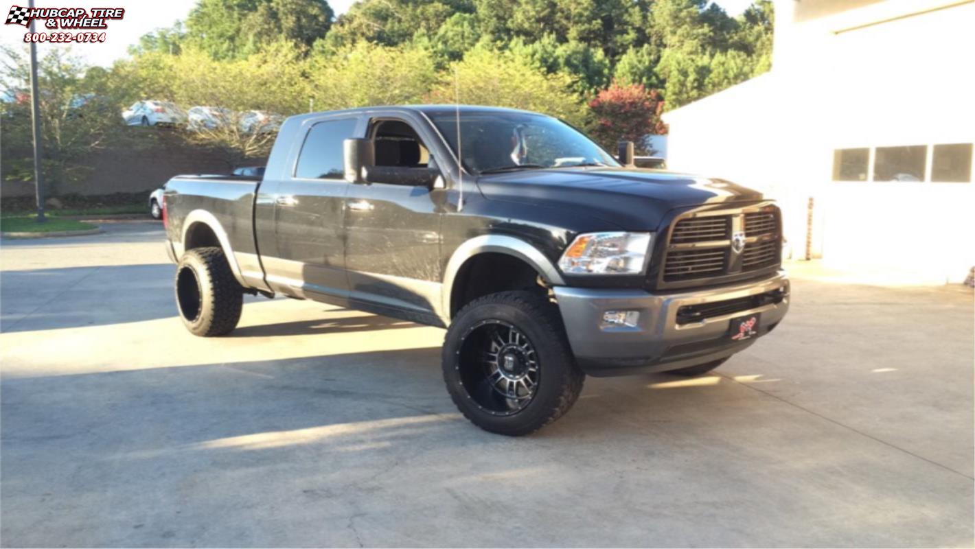 vehicle gallery/2011 ram 3500 xd series xd809 riot 20x14  Matte Black Machined wheels and rims