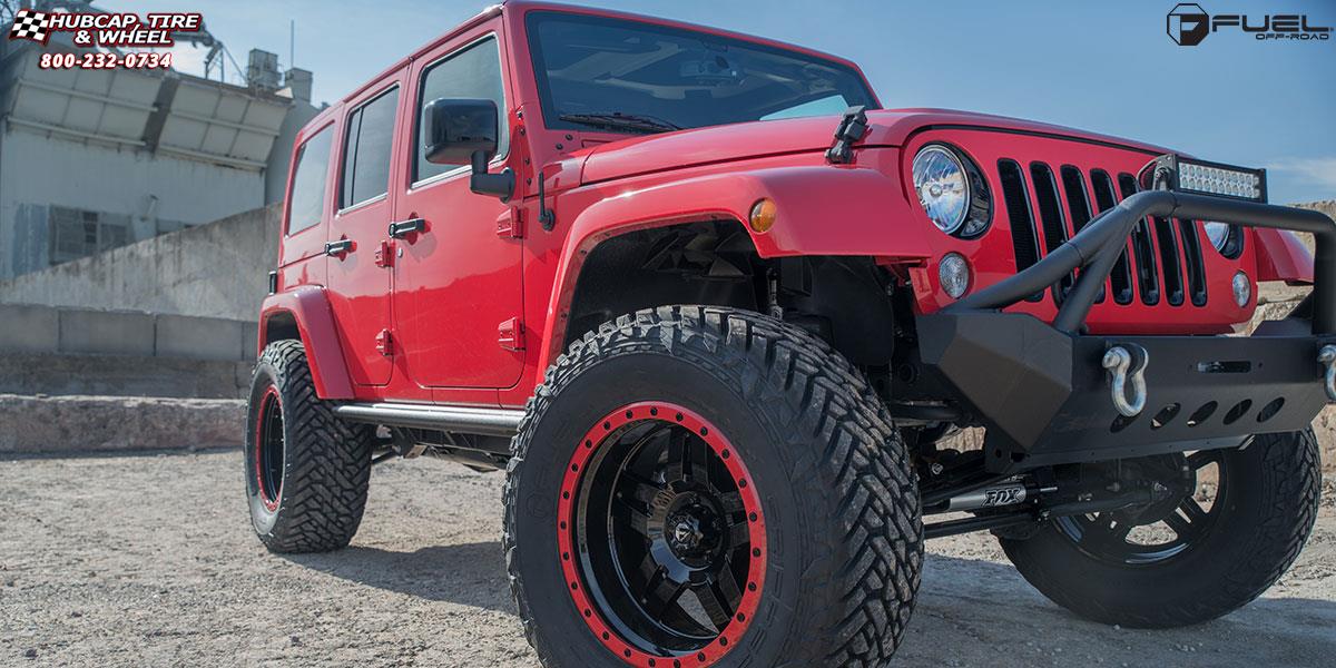 vehicle gallery/jeep wrangler fuel anza d557 20X10  Gloss Black | Color Match Red Ring wheels and rims