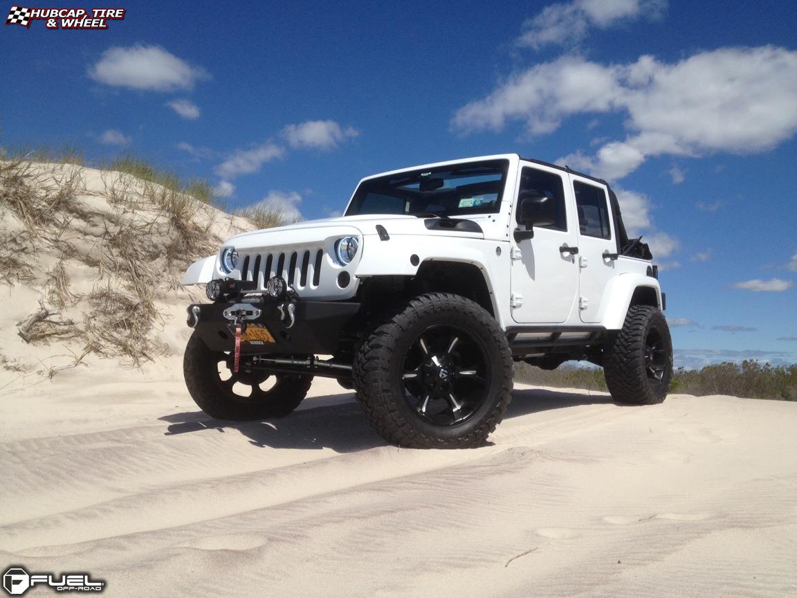 vehicle gallery/jeep wrangler fuel dune d523 20X10  Black & Milled wheels and rims