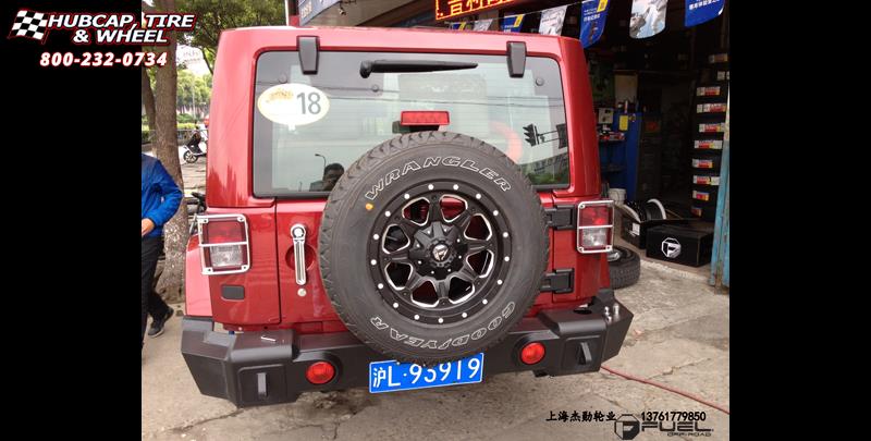 vehicle gallery/jeep wrangler fuel hostage d531 17X9  Matte Black wheels and rims